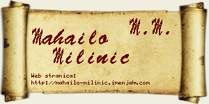 Mahailo Milinić vizit kartica